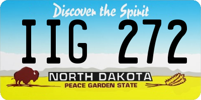 ND license plate IIG272