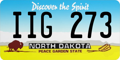 ND license plate IIG273