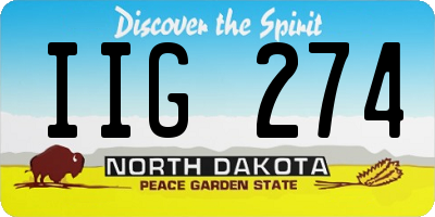 ND license plate IIG274