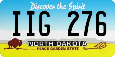 ND license plate IIG276
