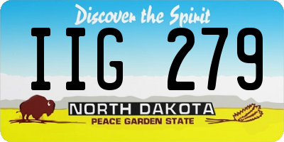 ND license plate IIG279