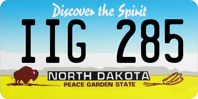ND license plate IIG285