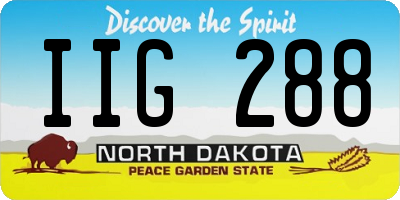 ND license plate IIG288