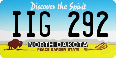 ND license plate IIG292