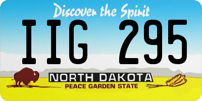 ND license plate IIG295