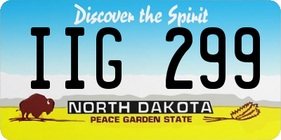 ND license plate IIG299