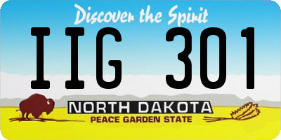 ND license plate IIG301