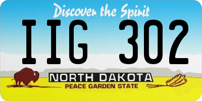 ND license plate IIG302