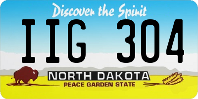 ND license plate IIG304