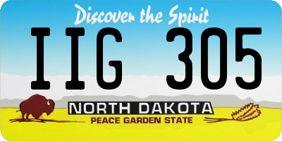 ND license plate IIG305