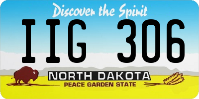 ND license plate IIG306