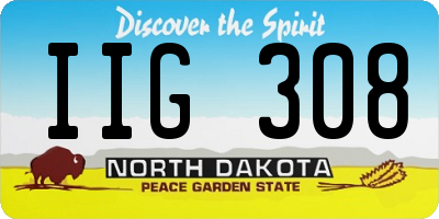 ND license plate IIG308