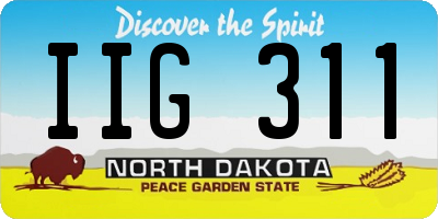 ND license plate IIG311