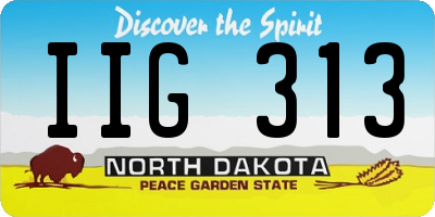 ND license plate IIG313