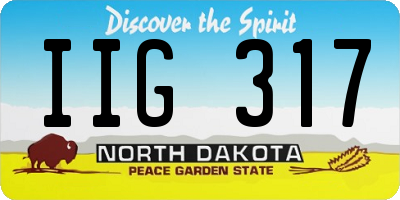 ND license plate IIG317