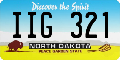 ND license plate IIG321