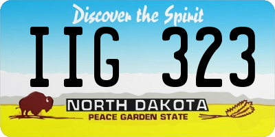 ND license plate IIG323