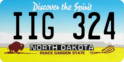 ND license plate IIG324