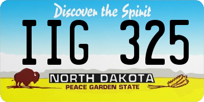 ND license plate IIG325