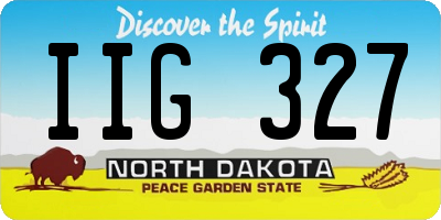 ND license plate IIG327