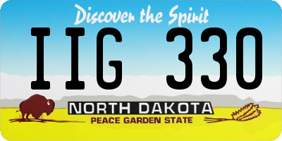 ND license plate IIG330