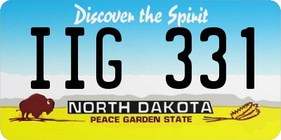 ND license plate IIG331