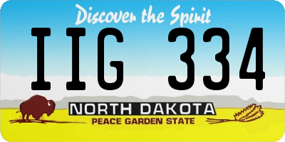 ND license plate IIG334