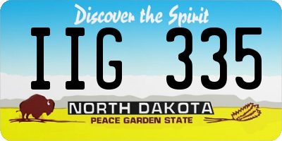 ND license plate IIG335
