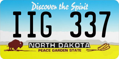 ND license plate IIG337