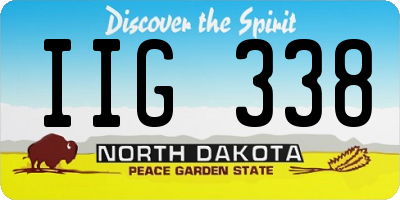 ND license plate IIG338