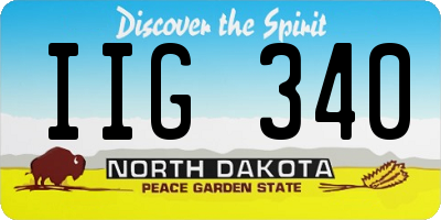 ND license plate IIG340