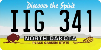 ND license plate IIG341