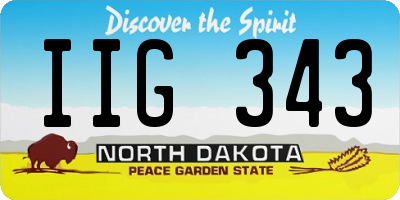 ND license plate IIG343
