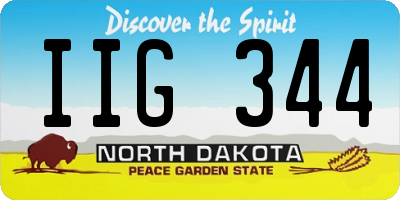 ND license plate IIG344