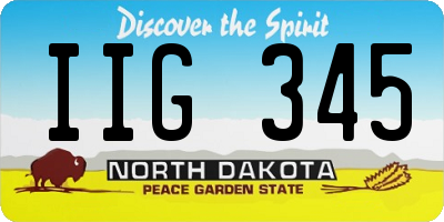ND license plate IIG345