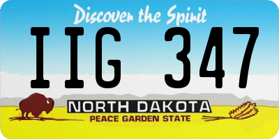 ND license plate IIG347