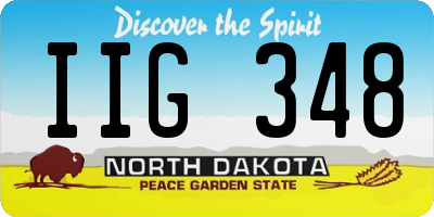 ND license plate IIG348