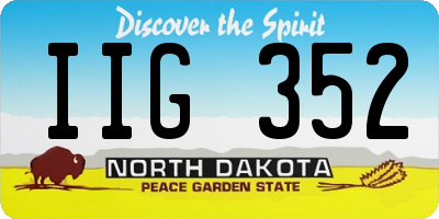 ND license plate IIG352