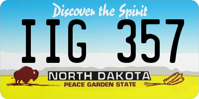 ND license plate IIG357