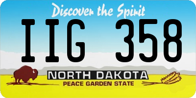 ND license plate IIG358