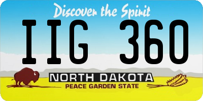 ND license plate IIG360