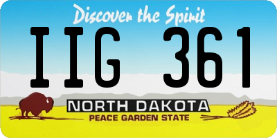 ND license plate IIG361