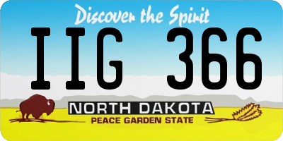 ND license plate IIG366