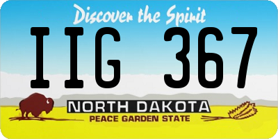 ND license plate IIG367