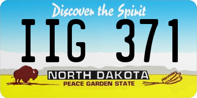 ND license plate IIG371