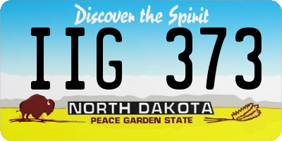 ND license plate IIG373
