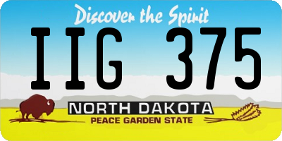 ND license plate IIG375