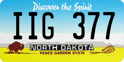ND license plate IIG377