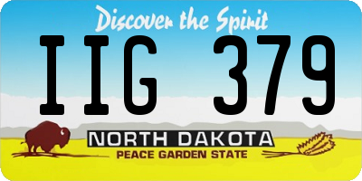 ND license plate IIG379