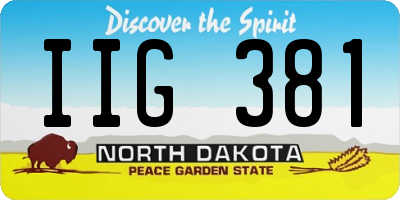 ND license plate IIG381